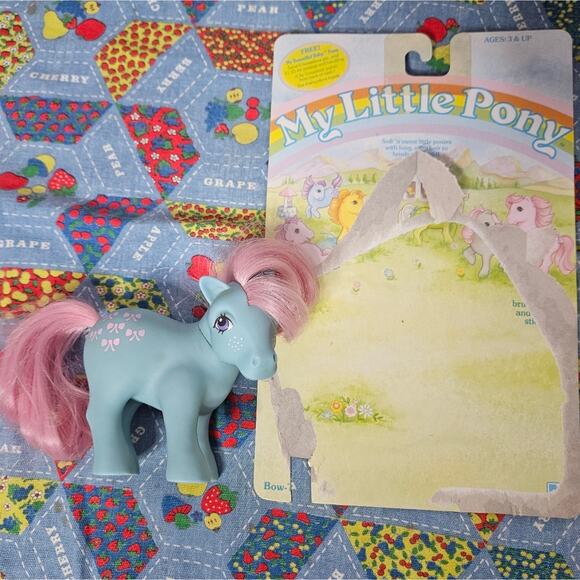 Vintage 80s My Little Pony - Bowtie with Original Backing Board - Picture 3 of 4